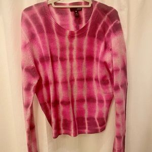 Aqua Tie Dye Pink Cashmere Sweater